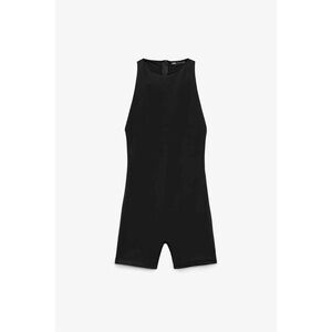 ZARA Black Halter Neck Romper • High Neck Athletic Bodysuit Unitard size S